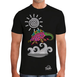 camiseta alebrije elefante marino hombre negro modelo frente
